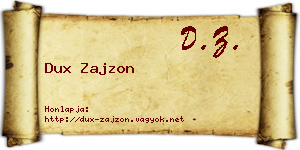 Dux Zajzon névjegykártya